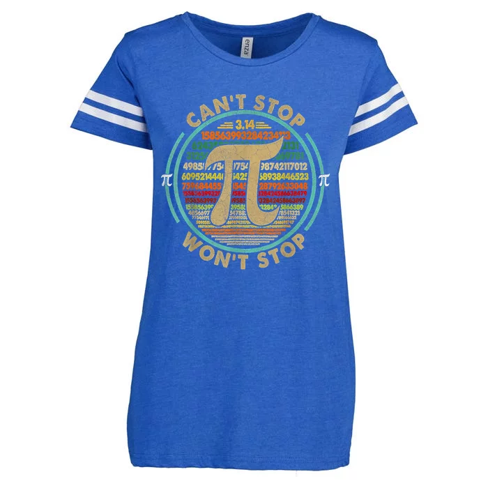 Can't Stop Pi Won't Stop Math Pi Day Funny Maths Club Gifts Enza Ladies Jersey Football T-Shirt