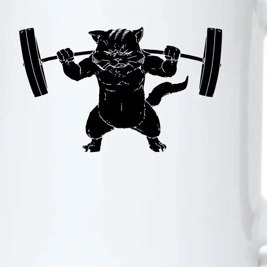 Cat Squat Powerlifting Cool Black Color Changing Mug