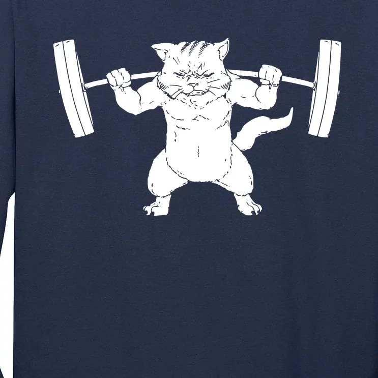 Cat Squat Powerlifting Cool Tall Long Sleeve T-Shirt