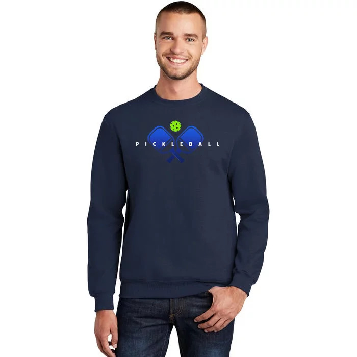 Cool Stylized Pickleball With Paddles And Ball Pickleball Tall Sweatshirt