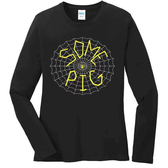 Charlotte's Some Pig Spider Web Ladies Long Sleeve Shirt