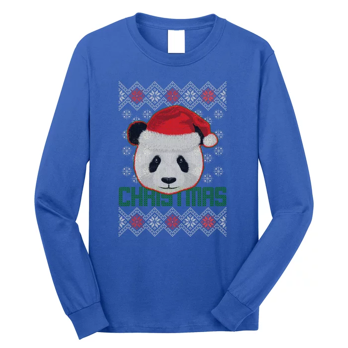 Cute Santa Panda Ugly Christmas Sweater Long Sleeve Shirt