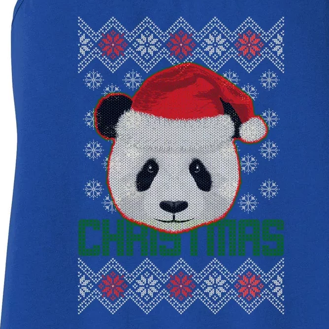 Cute Santa Panda Ugly Christmas Sweater Women's Racerback Tank