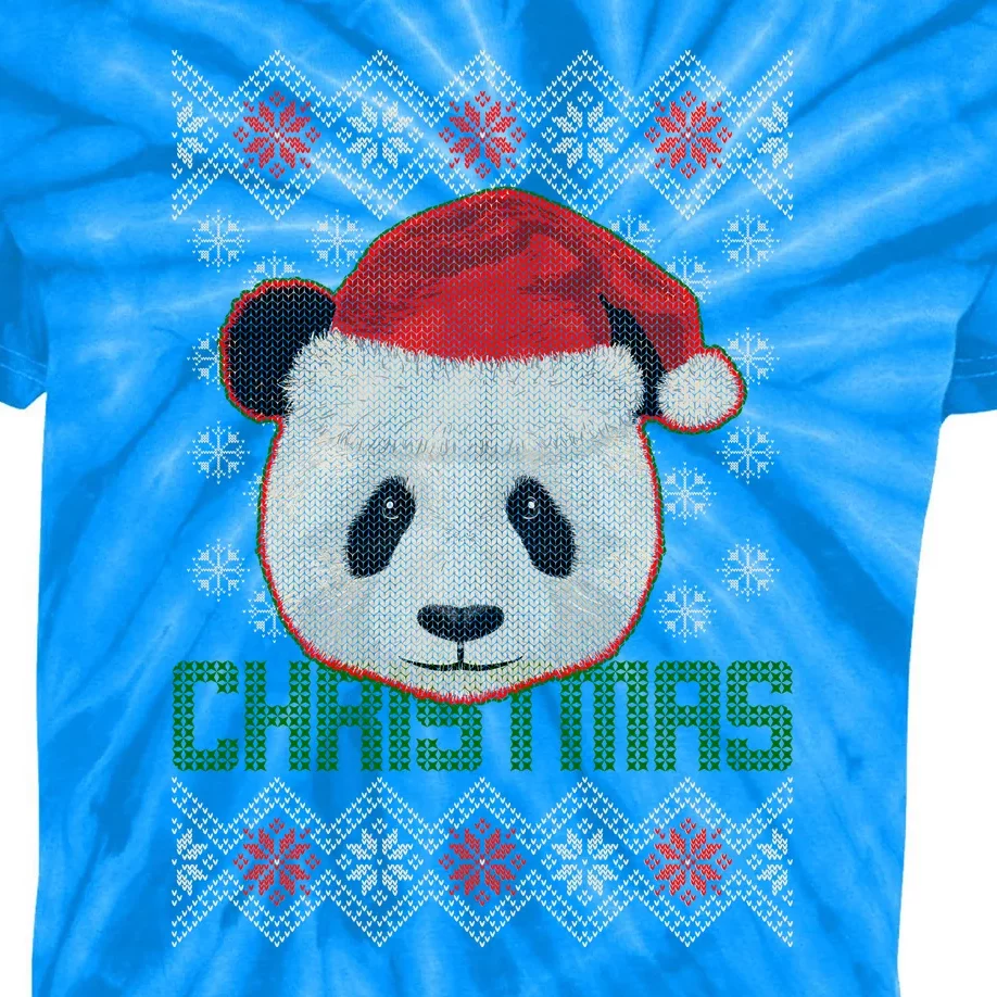 Cute Santa Panda Ugly Christmas Sweater Kids Tie-Dye T-Shirt