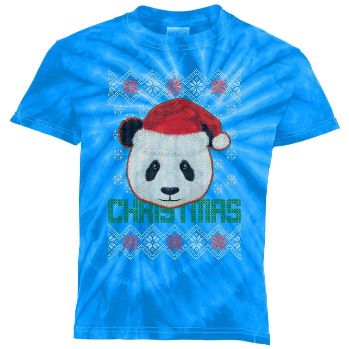 Cute Santa Panda Ugly Christmas Sweater Kids Tie-Dye T-Shirt