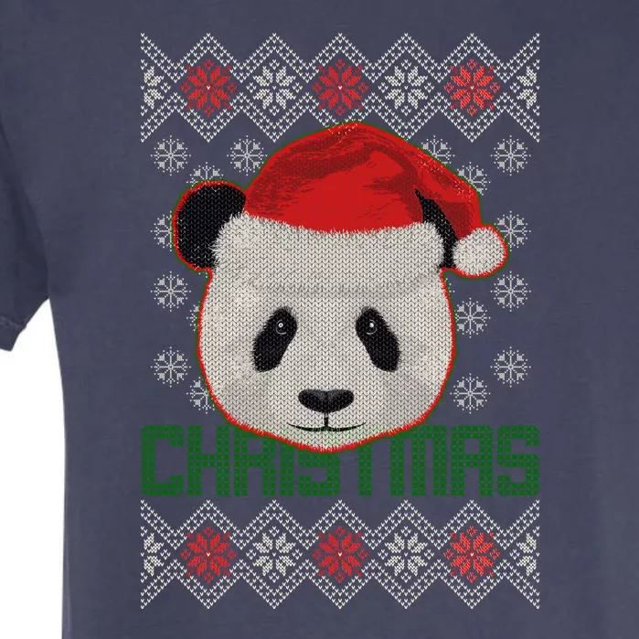 Cute Santa Panda Ugly Christmas Sweater Garment-Dyed Heavyweight T-Shirt