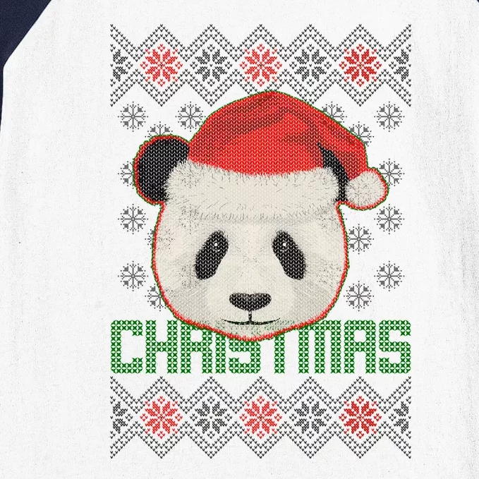 Cute Santa Panda Ugly Christmas Sweater Baseball Sleeve Shirt