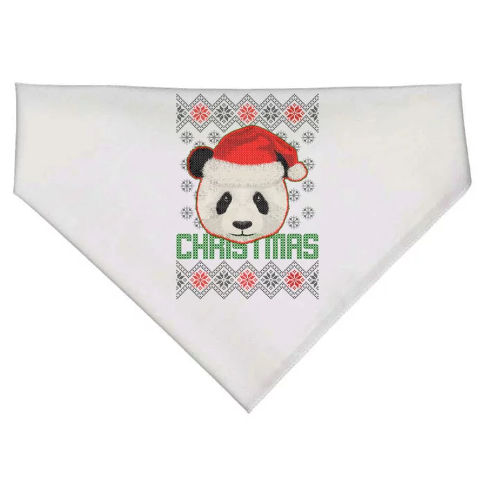 Cute Santa Panda Ugly Christmas Sweater USA-Made Doggie Bandana