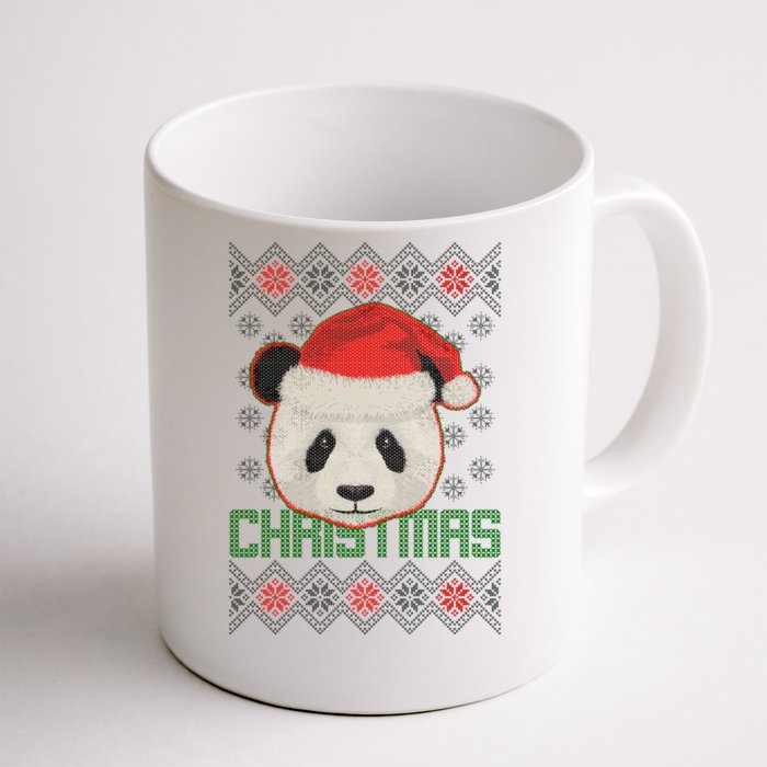 Cute Santa Panda Ugly Christmas Sweater Front & Back Coffee Mug