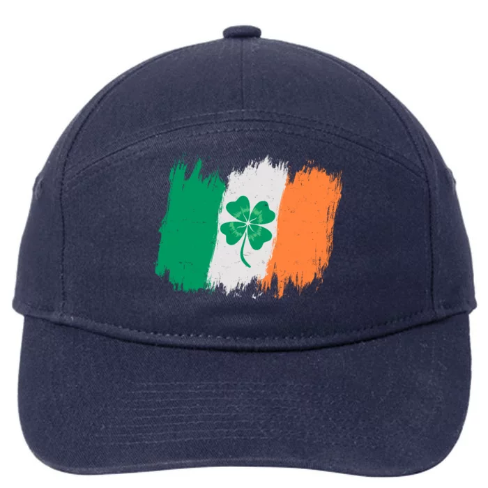 Cool St Patrick's Day Painted Distressed Irish Shamrock Flag 7-Panel Snapback Hat