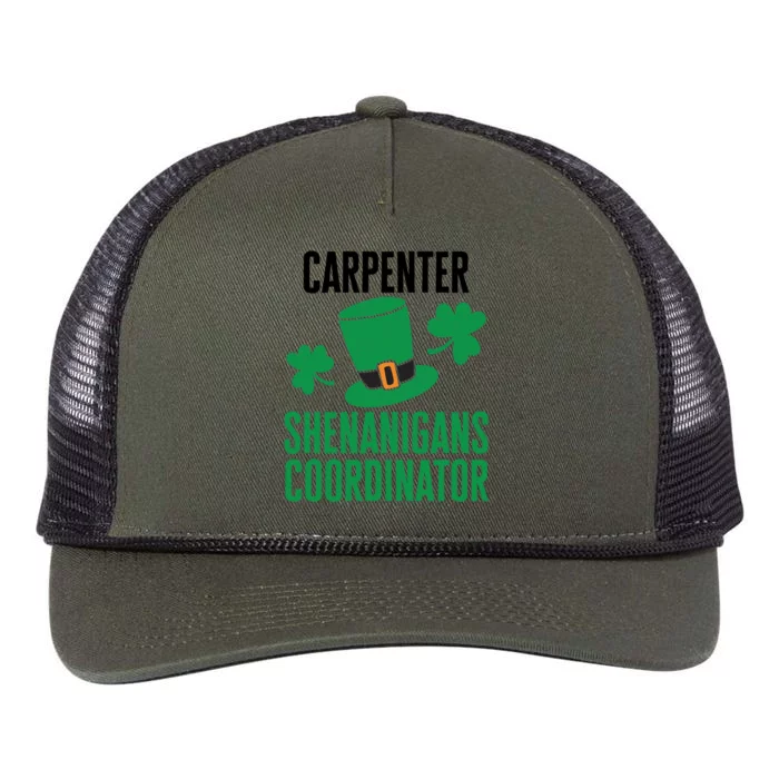 Carpenter St Patricks Day Shenanigans Coordinator Gift Retro Rope Trucker Hat Cap