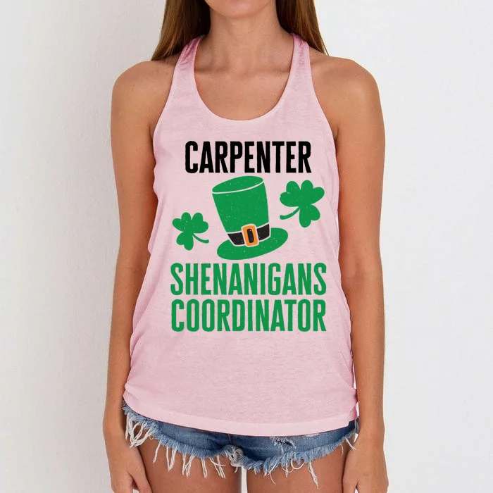 Carpenter St Patricks Day Shenanigans Coordinator Gift Women's Knotted Racerback Tank