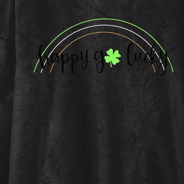 Cute Saint Patrick's Day Happy Go Lucky Clover Shamrock Hooded Wearable Blanket