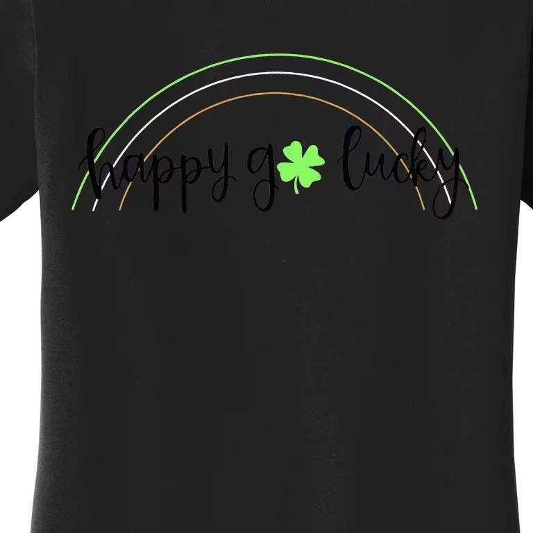 Cute Saint Patrick's Day Happy Go Lucky Clover Shamrock Women's T-Shirt