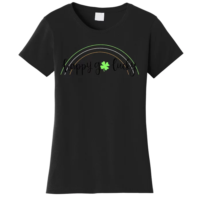 Cute Saint Patrick's Day Happy Go Lucky Clover Shamrock Women's T-Shirt