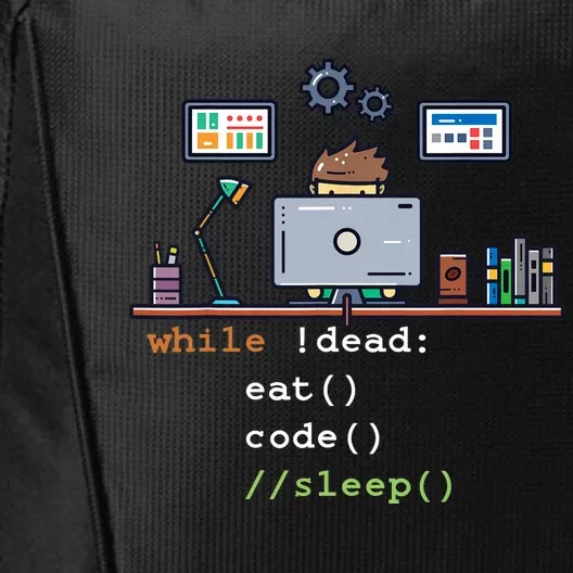 Computer Science Python Programmer Eat Code Sleep City Backpack