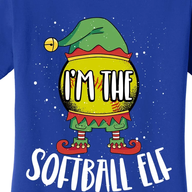 Christmas Softball Player Santa Claus Xmas Day Sport Cute Gift Women's T-Shirt