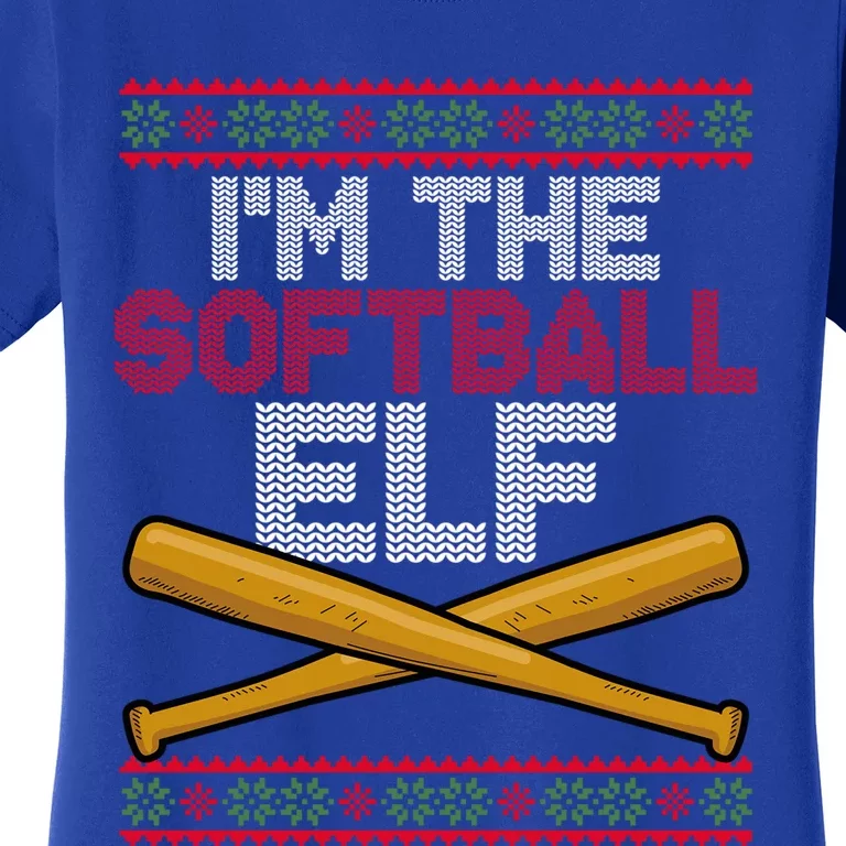 Christmas Softball Player Santa Claus Xmas Day Sport Meaningful Gift Women's T-Shirt