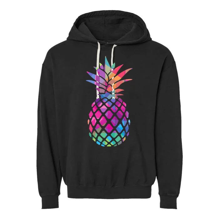 Colorful Simple Pineapple Garment-Dyed Fleece Hoodie