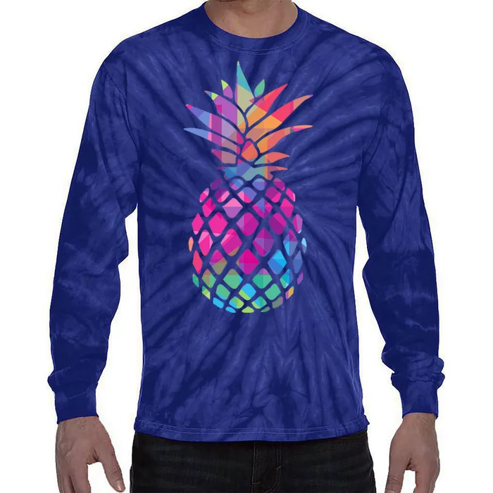 Colorful Simple Pineapple Tie-Dye Long Sleeve Shirt