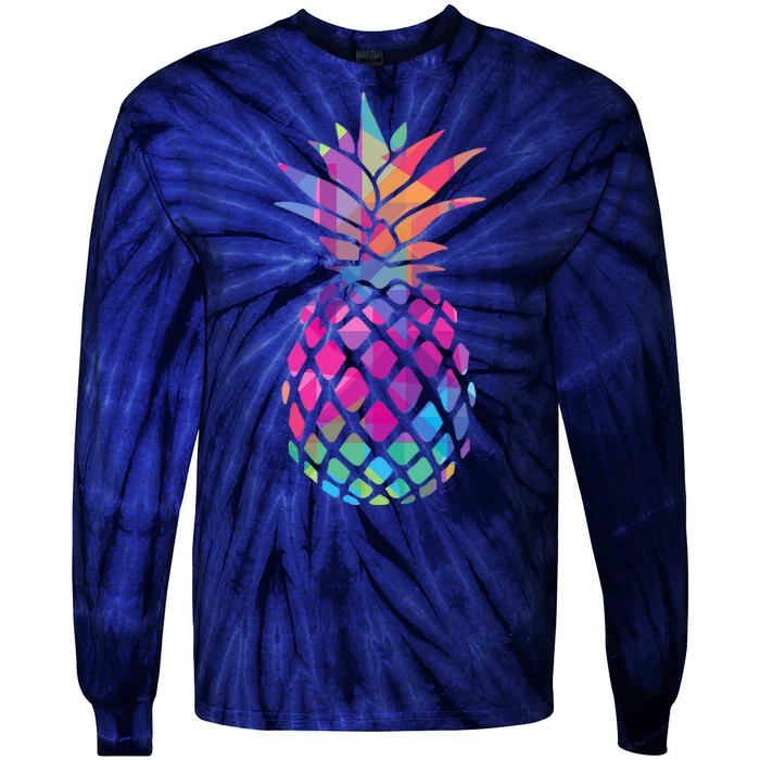 Colorful Simple Pineapple Tie-Dye Long Sleeve Shirt