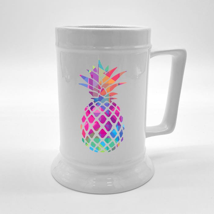 Colorful Simple Pineapple Front & Back Beer Stein