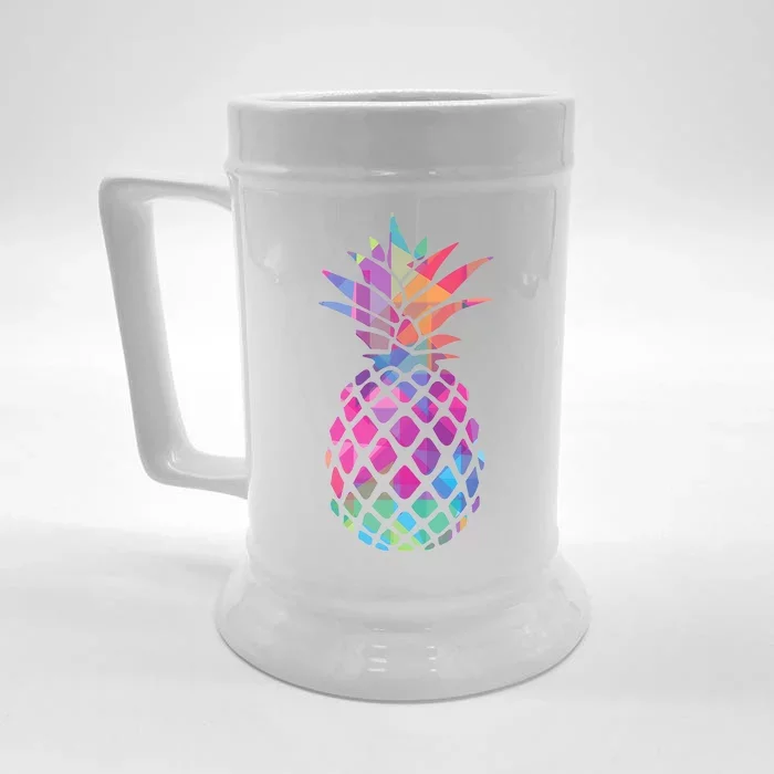 Colorful Simple Pineapple Front & Back Beer Stein