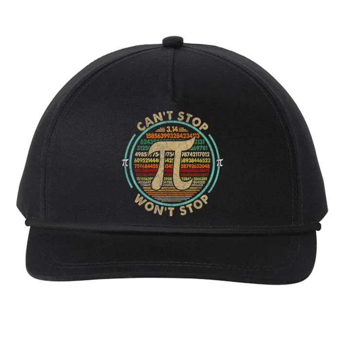 CanT Stop Pi WonT Stop Math Pi Day Funny Maths Club Snapback Five-Panel Rope Hat