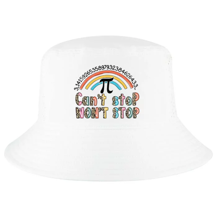 Can't Stop Pi Won't Stop Leopard Pi Day Math Lover Cool Comfort Performance Bucket Hat