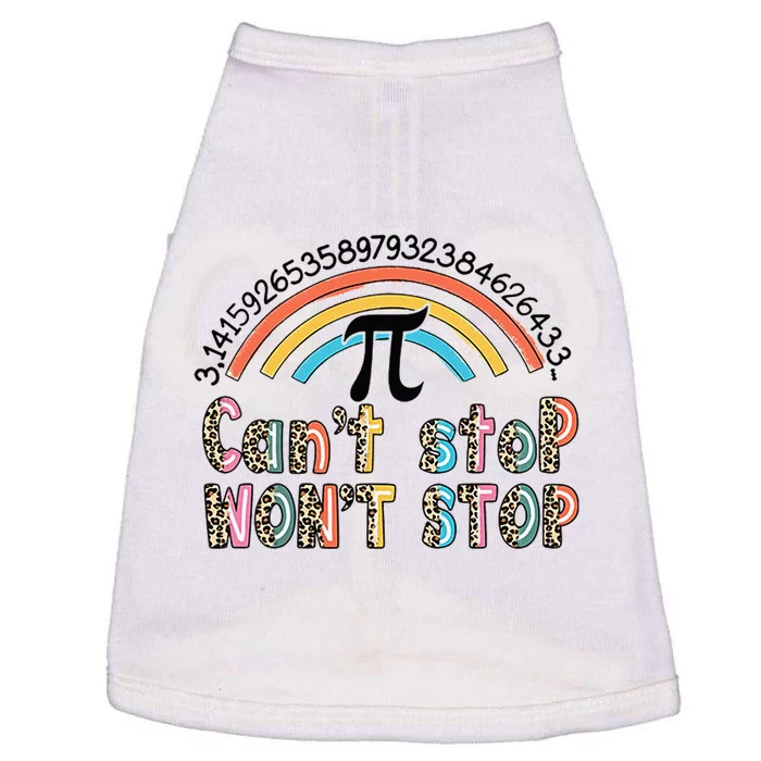 Can't Stop Pi Won't Stop Leopard Pi Day Math Lover Doggie Tank