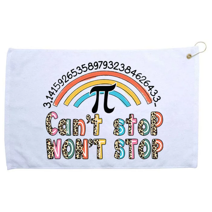 Can't Stop Pi Won't Stop Leopard Pi Day Math Lover Grommeted Golf Towel