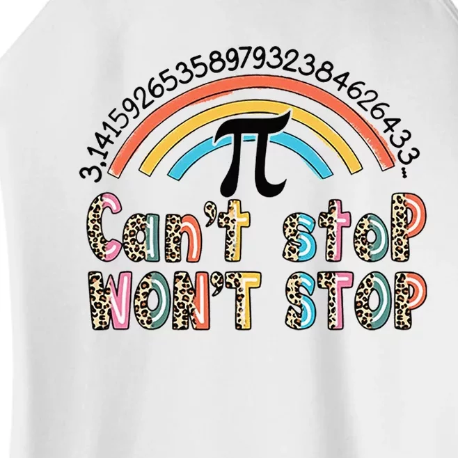 Can't Stop Pi Won't Stop Leopard Pi Day Math Lover Women’s Perfect Tri Rocker Tank