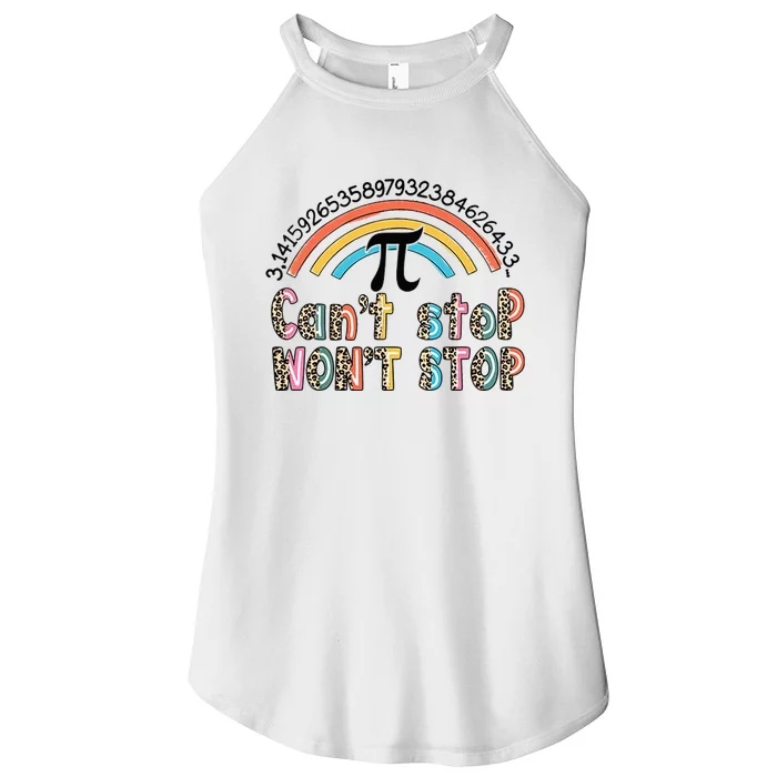 Can't Stop Pi Won't Stop Leopard Pi Day Math Lover Women’s Perfect Tri Rocker Tank