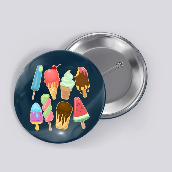 Cute Summer Popsicles And Ice Cream Button