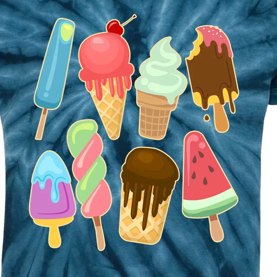 Cute Summer Popsicles And Ice Cream Kids Tie-Dye T-Shirt