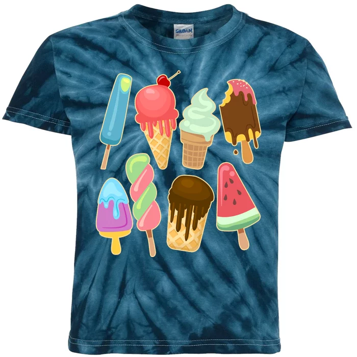 Cute Summer Popsicles And Ice Cream Kids Tie-Dye T-Shirt