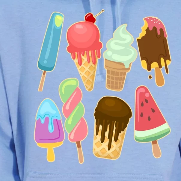 Cute Summer Popsicles And Ice Cream Unisex Surf Hoodie