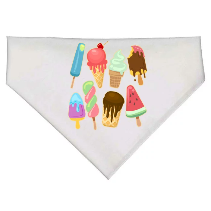 Cute Summer Popsicles And Ice Cream USA-Made Doggie Bandana