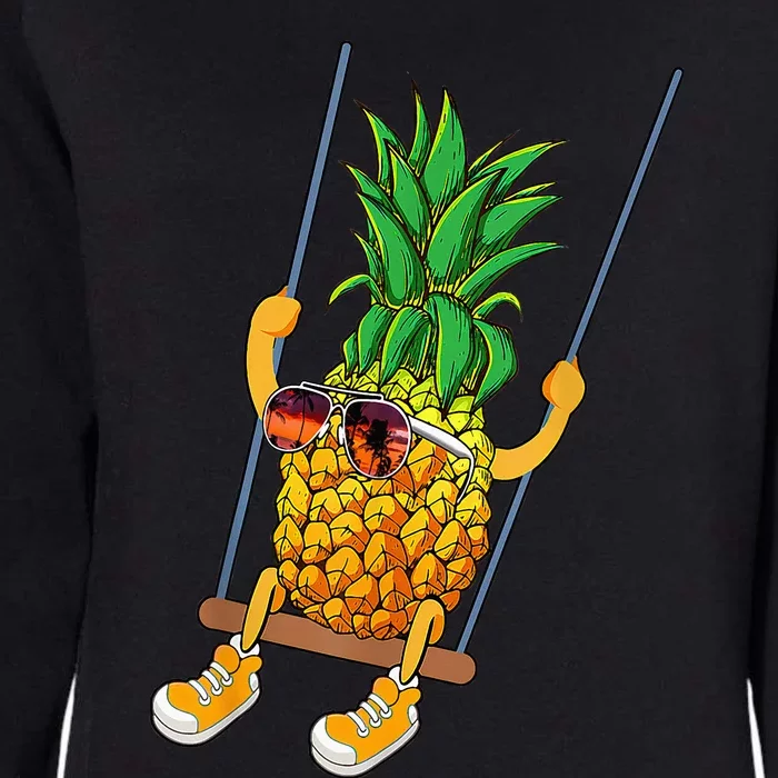 Cute Swinging Pineapple Swinger Womens California Wash Sweatshirt