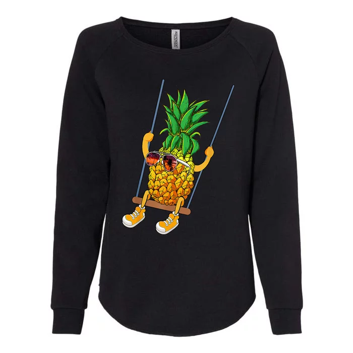 Cute Swinging Pineapple Swinger Womens California Wash Sweatshirt