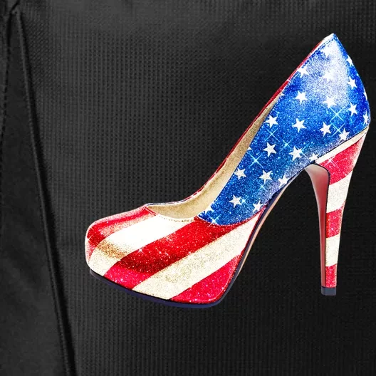 Cute Sparkly Patriotic American Usa Flag Heels Shoes City Backpack