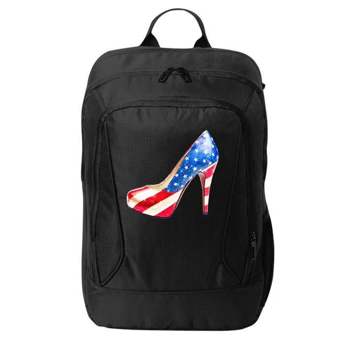 Cute Sparkly Patriotic American Usa Flag Heels Shoes City Backpack