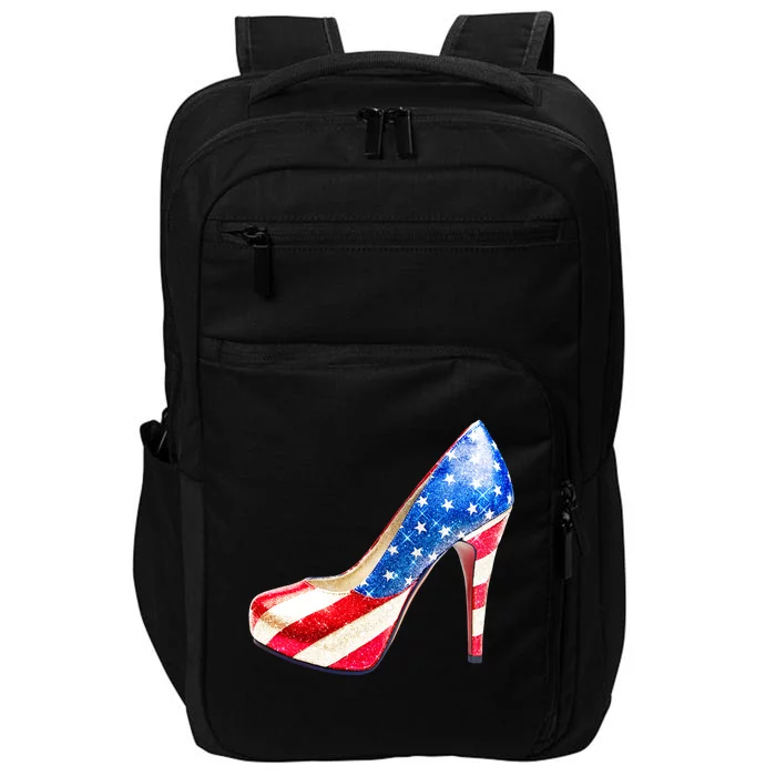 Cute Sparkly Patriotic American Usa Flag Heels Shoes Impact Tech Backpack