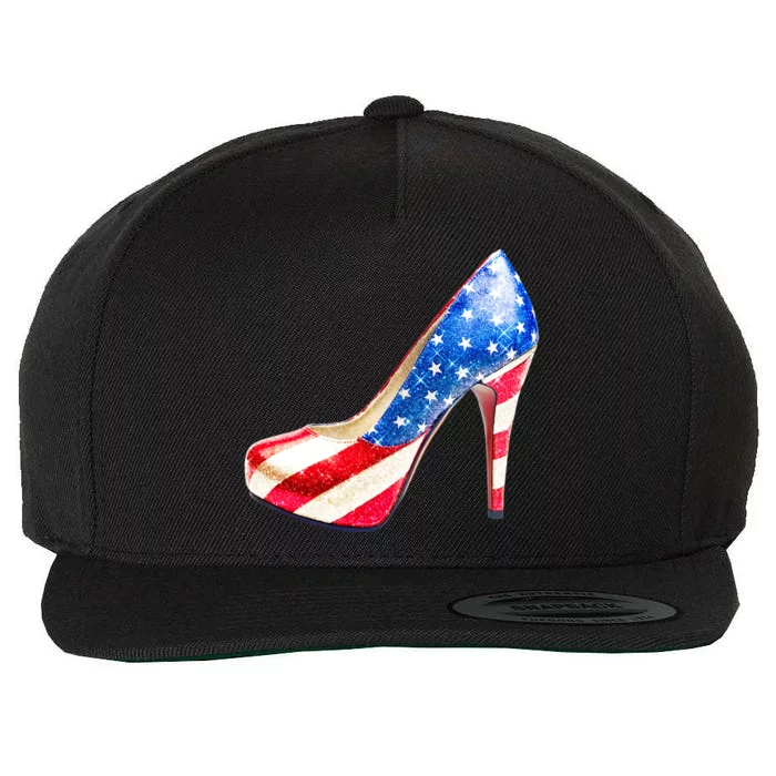 Cute Sparkly Patriotic American Usa Flag Heels Shoes Wool Snapback Cap