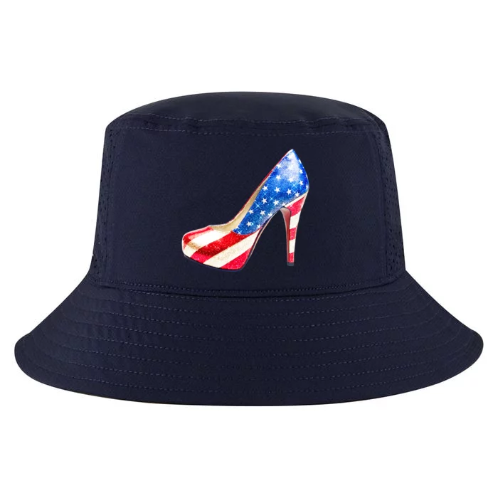 Cute Sparkly Patriotic American Usa Flag Heels Shoes Cool Comfort Performance Bucket Hat