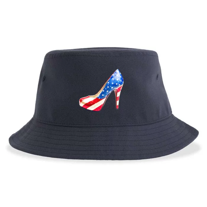 Cute Sparkly Patriotic American Usa Flag Heels Shoes Sustainable Bucket Hat