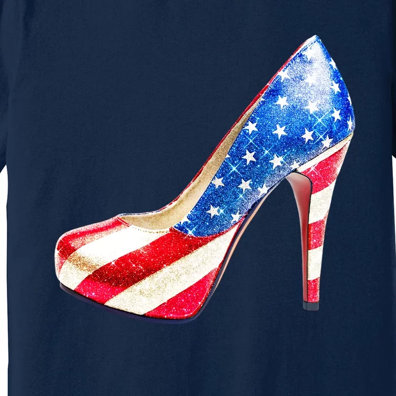 Cute Sparkly Patriotic American Usa Flag Heels Shoes Premium T-Shirt