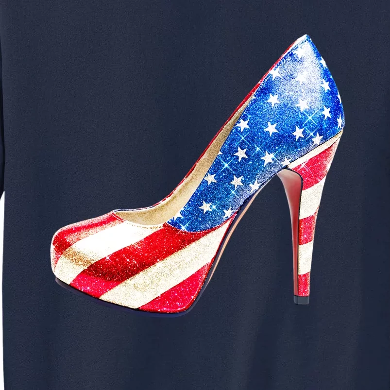 Cute Sparkly Patriotic American Usa Flag Heels Shoes Tall Sweatshirt