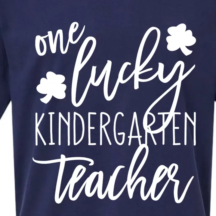 Cute St Patricks Day One Lucky Kindergarten Teacher Gift Sueded Cloud Jersey T-Shirt