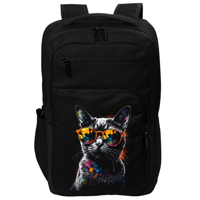 Cat Sunglasses Pet Animal Art Cat Impact Tech Backpack